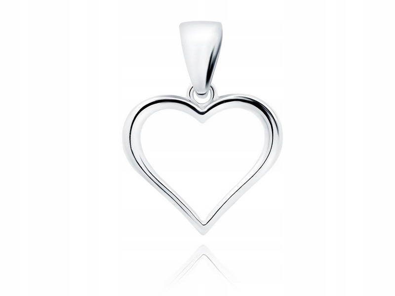 RODOWANY SREBRNY WISIOREK GŁADKIE SERCE HEART