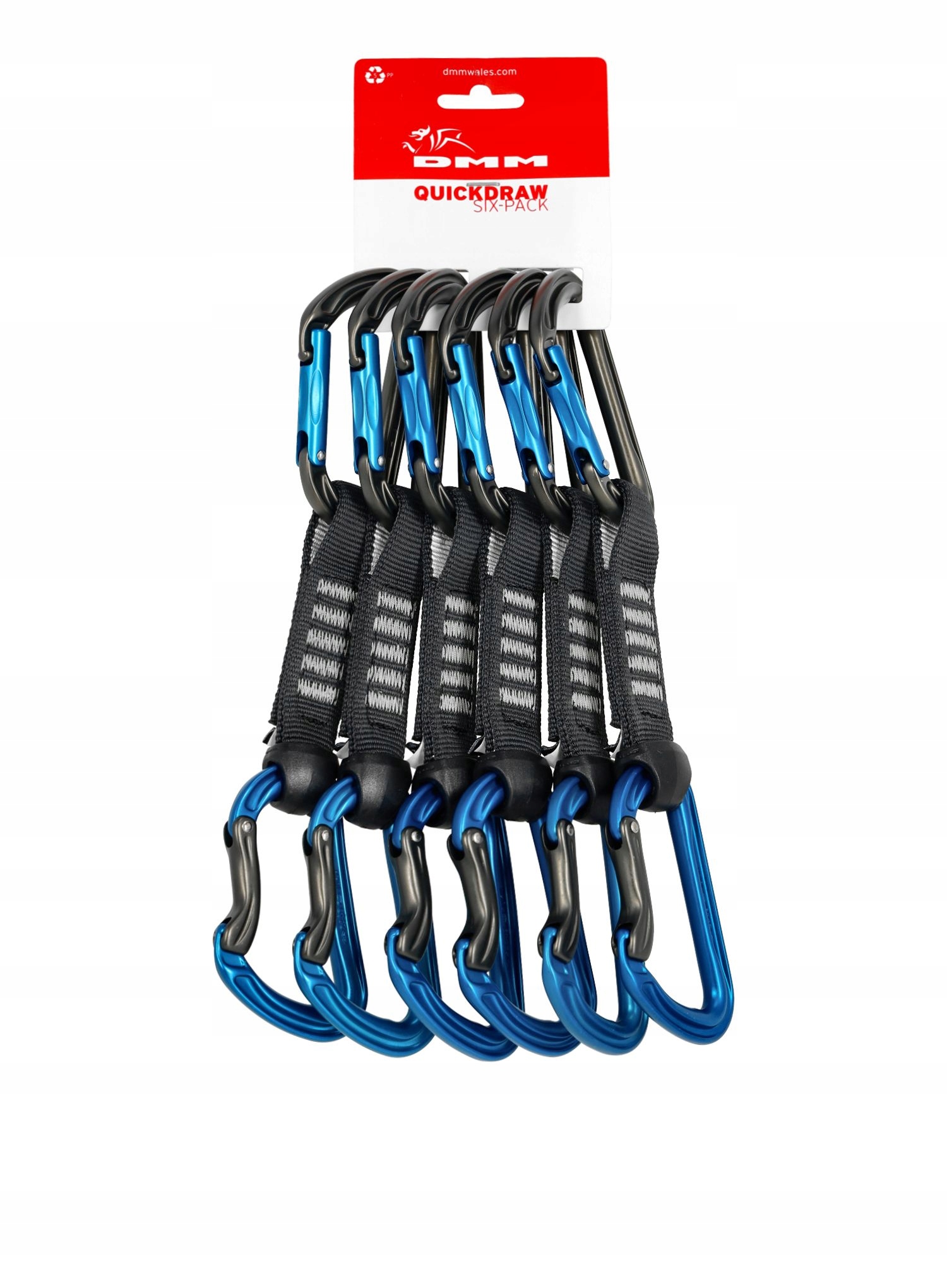 Expresky DMM Shadow Quickdraw 12 cm 6-pack titanium/modrá barva