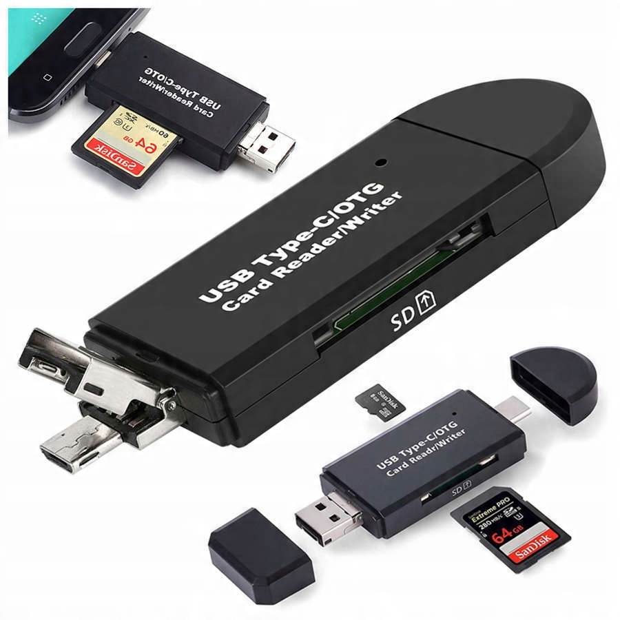 

Czytnik Kart Sd MicroSD Tf Usb Usb-c Micro-usb Otg