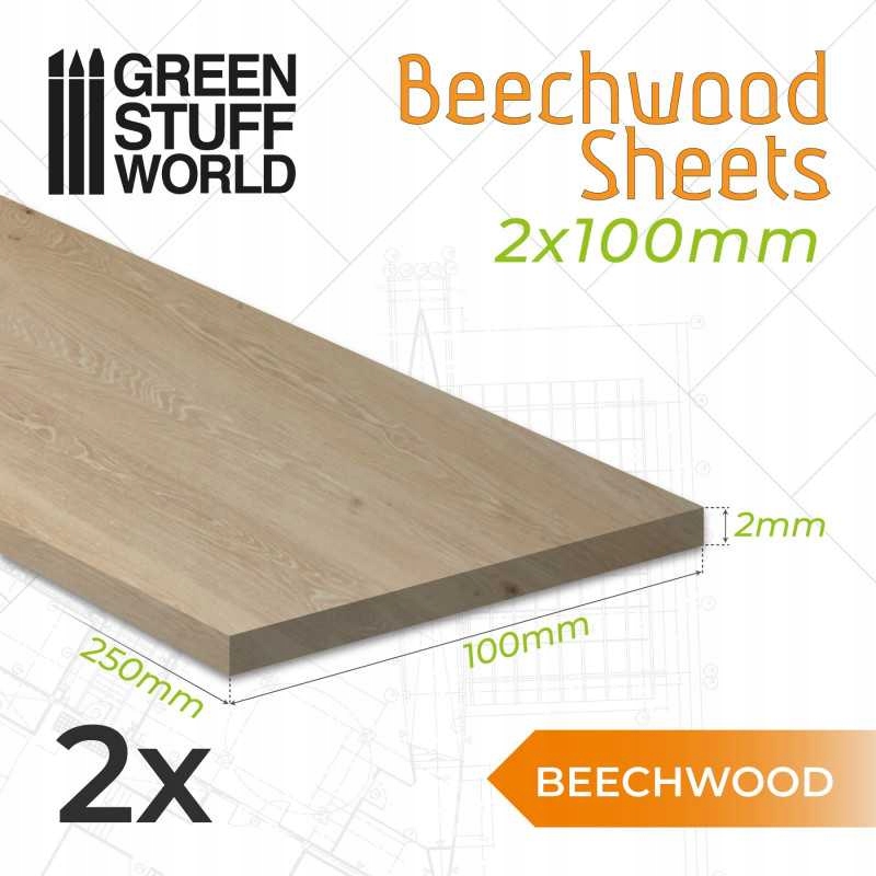 GSW 10888 Beechwood sheet 2x100x250mm (op. 2szt)