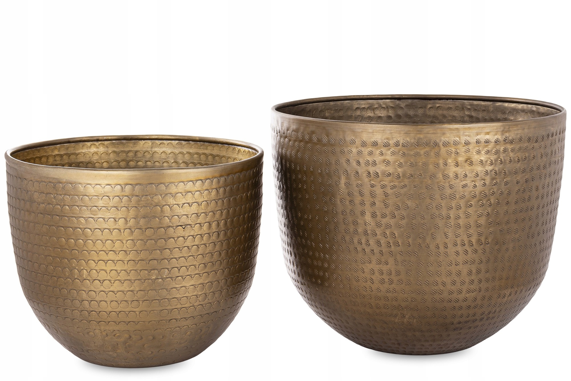 Zlatá štýlová dekoratívna okrúhla obal na kvetináč na kvetináč sada 2 ks