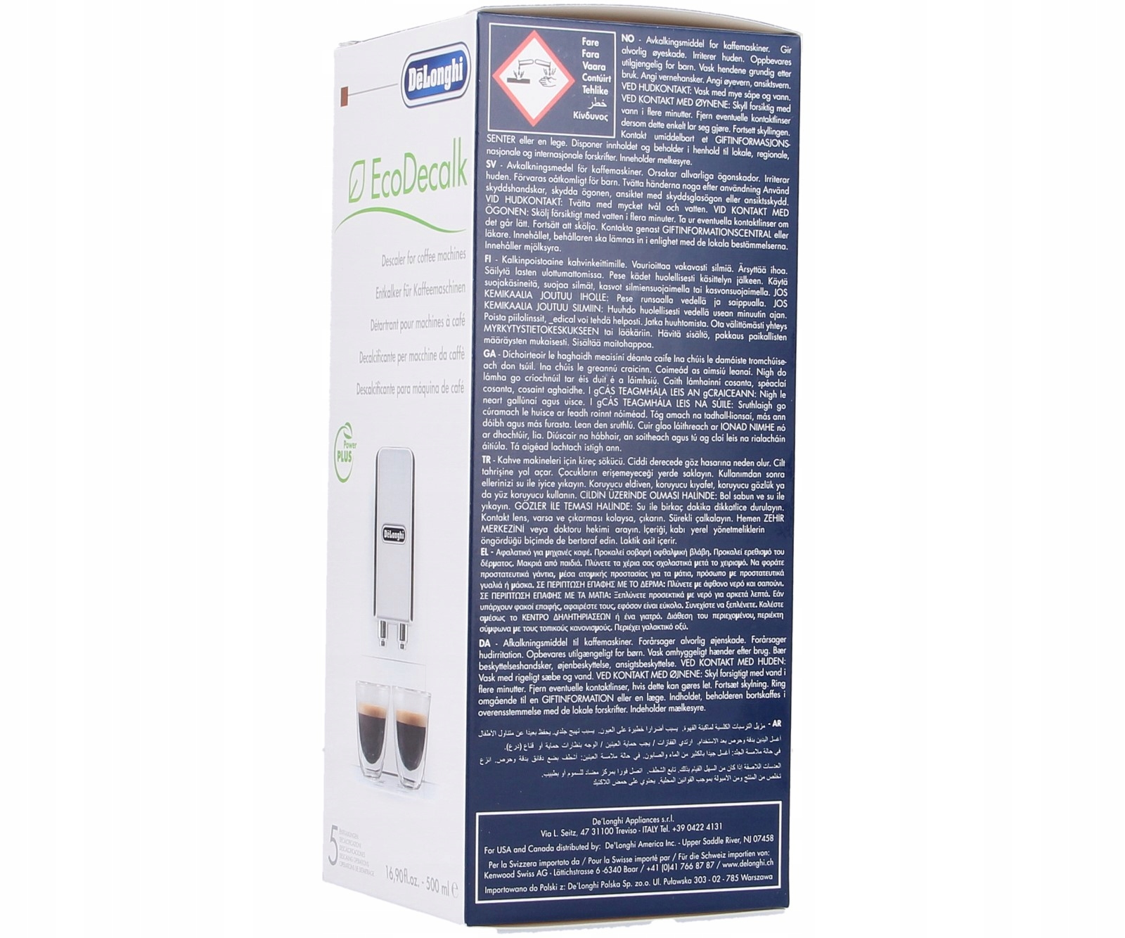 Odkamieniacz Delonghi EcoDecalk DLSC500 500ml Uniwersalny Cechy dodatkowe ekologiczny