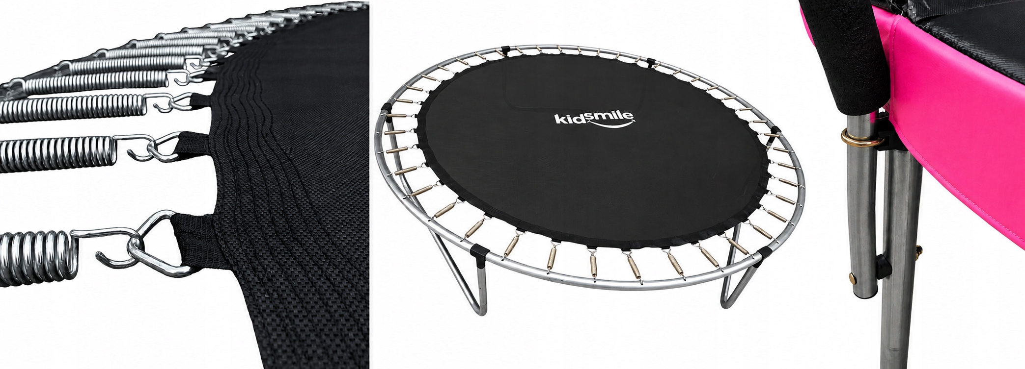 Trampolina ogrodowa z siatką wewnętrzną DZIECI 10FT 312cm drabinka różowa