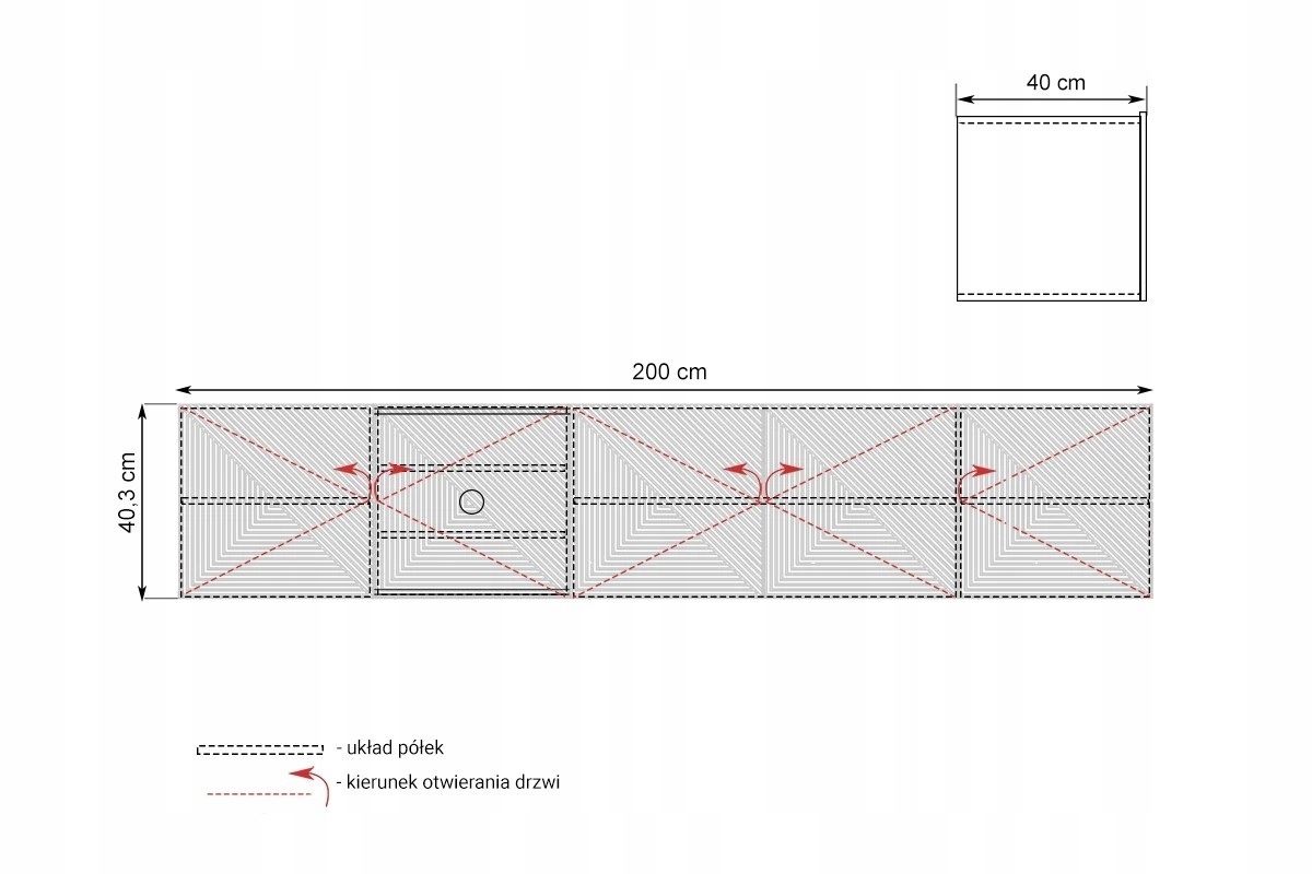 SZAFKA RTV WISZĄCA LOFT Stolik pod TV 200 cm BIAŁY MAT NOWOCZESNA ASHA Kolor mebla biały