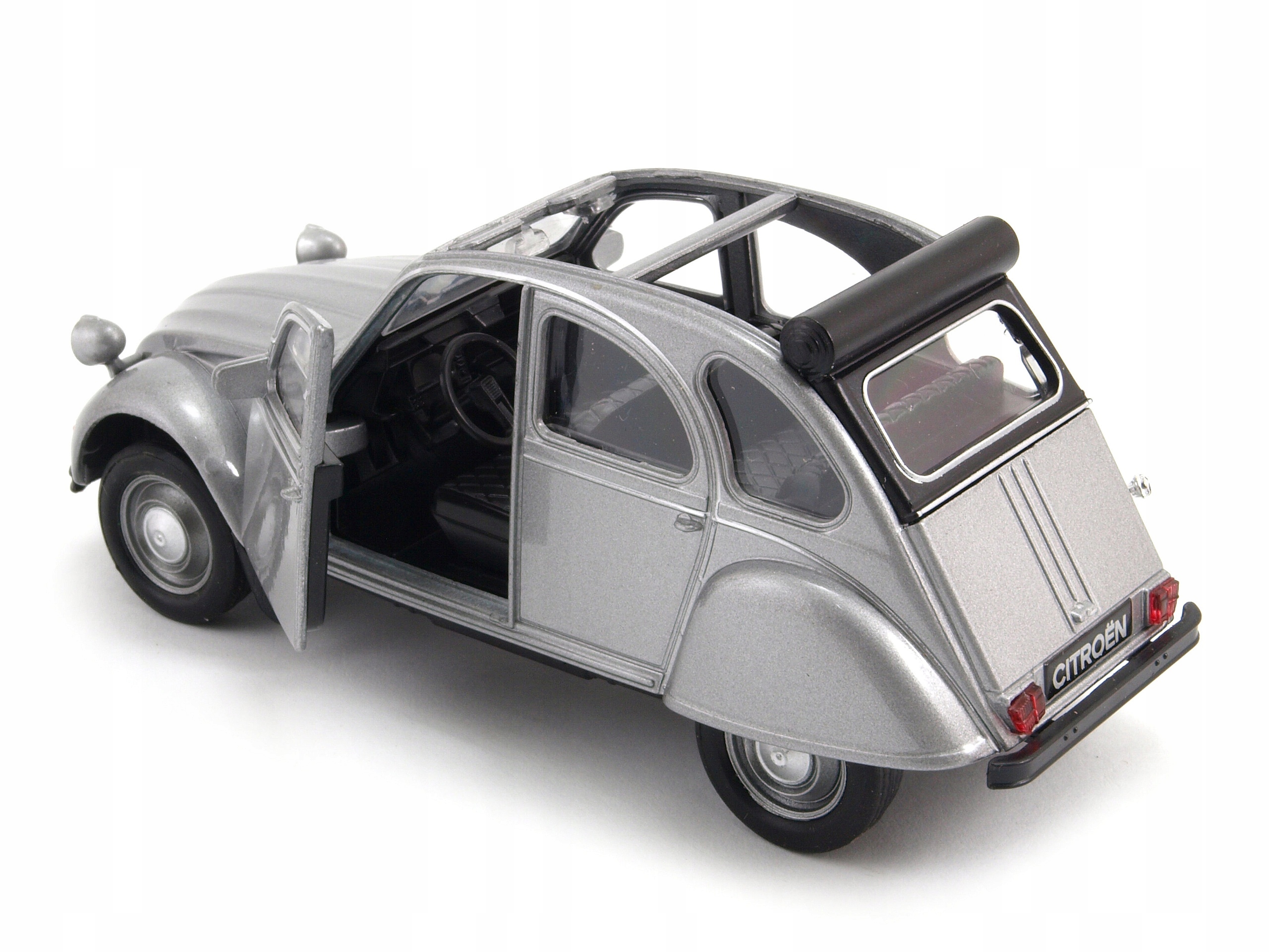 Citroen 2CV 1:34 - 39 WELLY otwarty dach srebrny Wiek dziecka 4 lata +