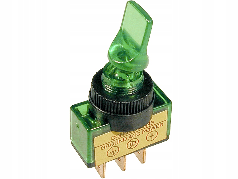 PRZEŁĄCZNIK PODŚWIETLANY ASW-14D ZIELONY 20A 12VDC