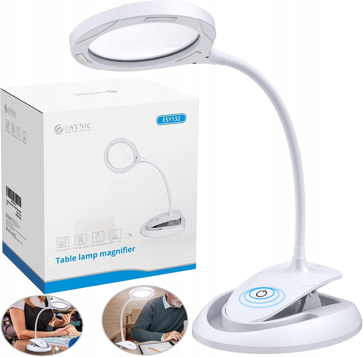 LUPA LED 2W1 STOJĄCA LAMPA BIURKOWA 5X 10X ZE ŚWIATŁEM