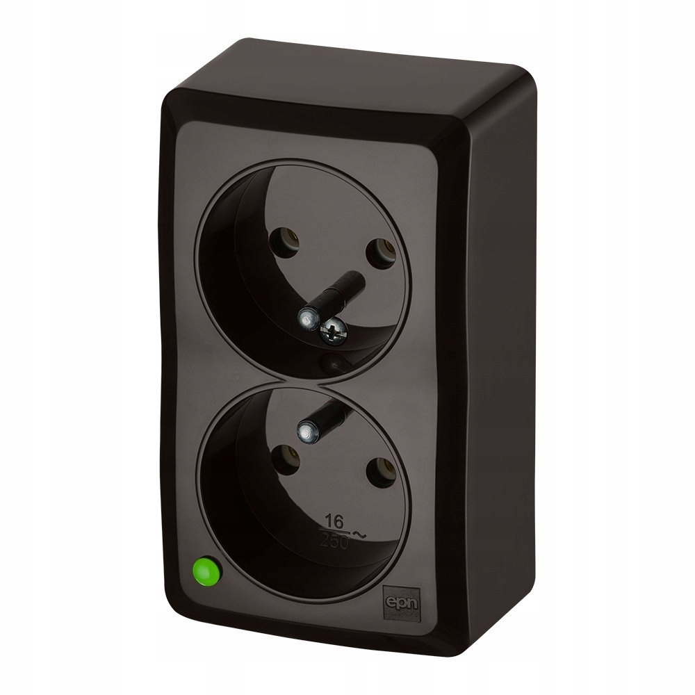 

Berg Gniazdo n/t podwójne z/u 16A brązowe