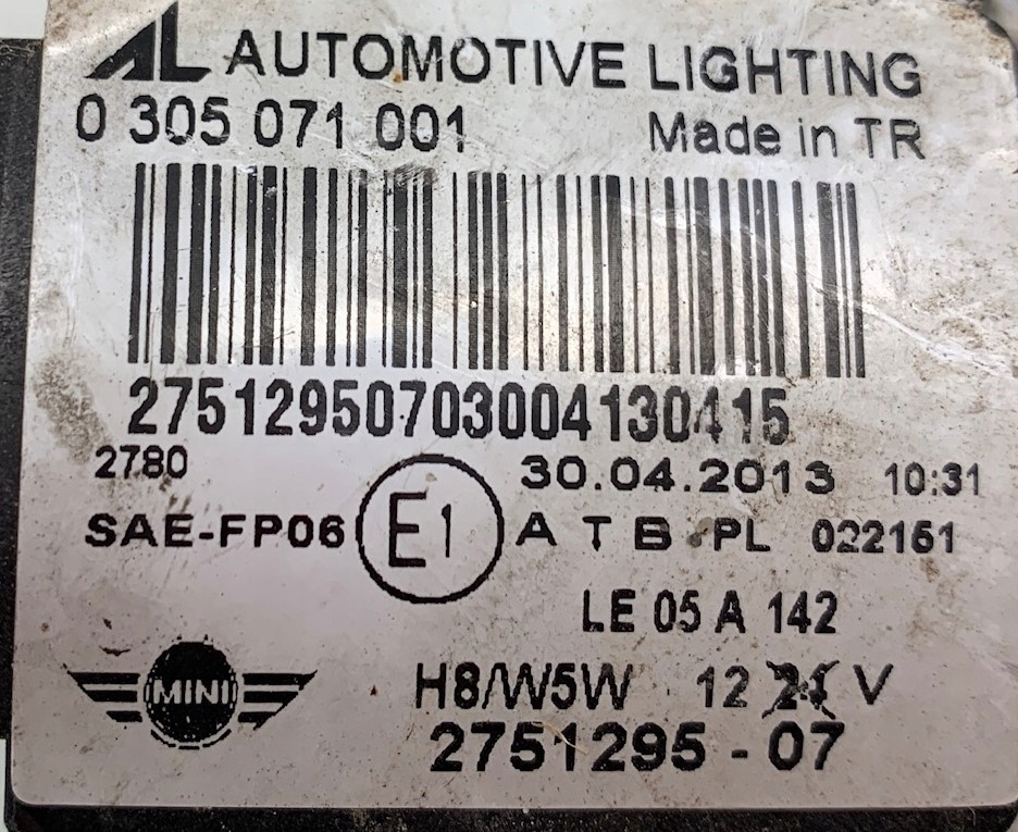 ORYG fog light MINI R55 R56 R57 left right 2751295