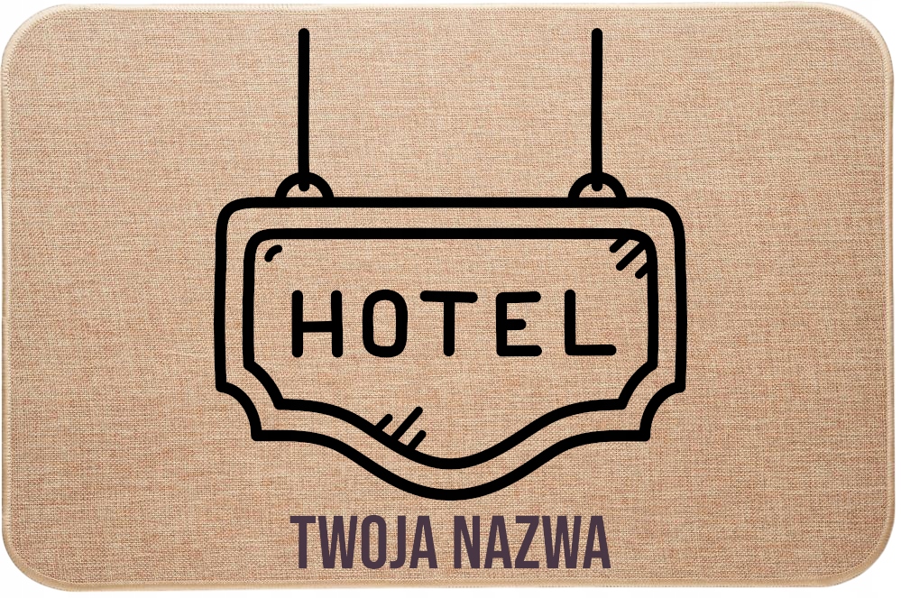 Lněná rohožka pod dveře do hotelu Hotel Vaše jméno