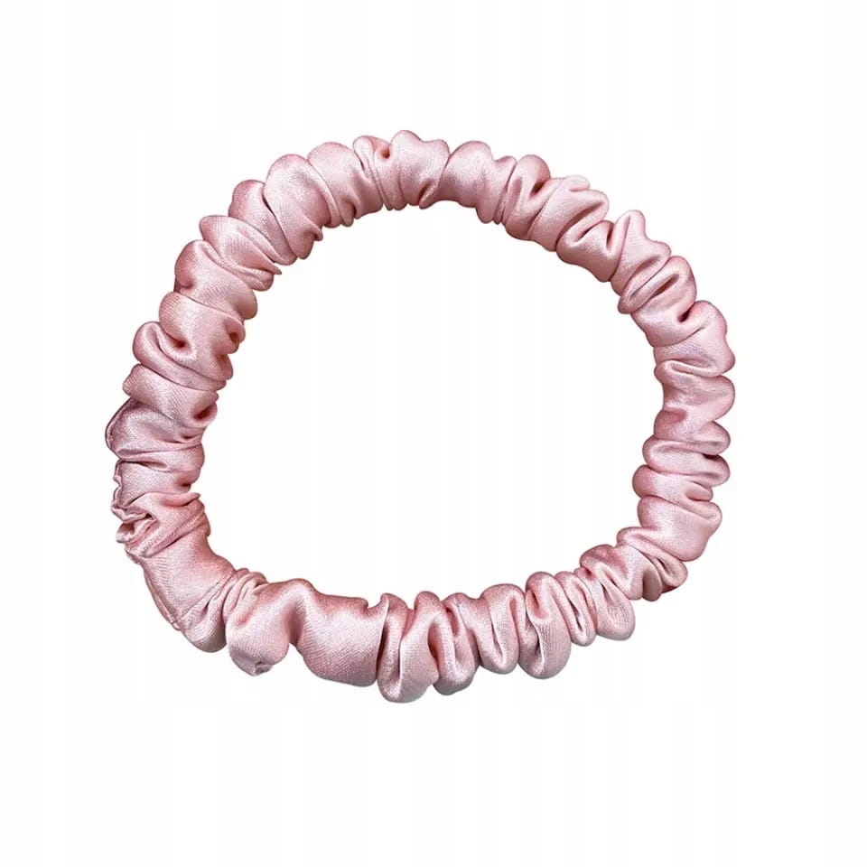

Gumka jedwabna do włosów różowa scrunchie mała