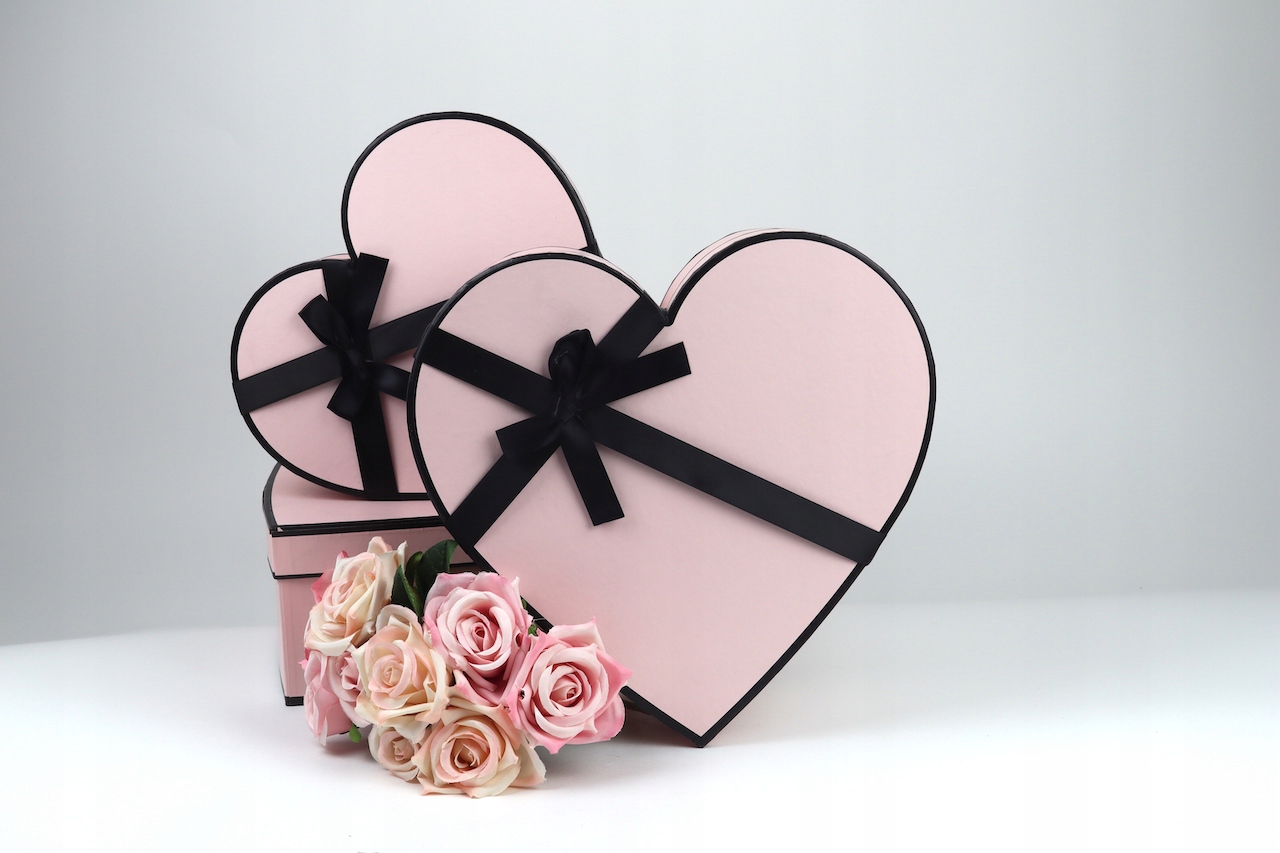 

Flower box zestaw 3szt. Serce ze wstążką