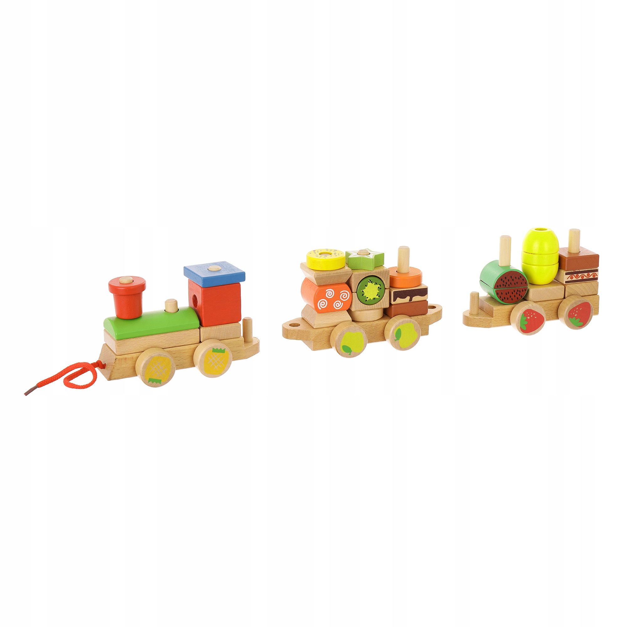 LT333 DREWNIANY POCIĄG Z KLOCKAMI WAGONAMI 30el Seria DREWNIANY POCIĄG Z WAGONAMI + KLOCKI