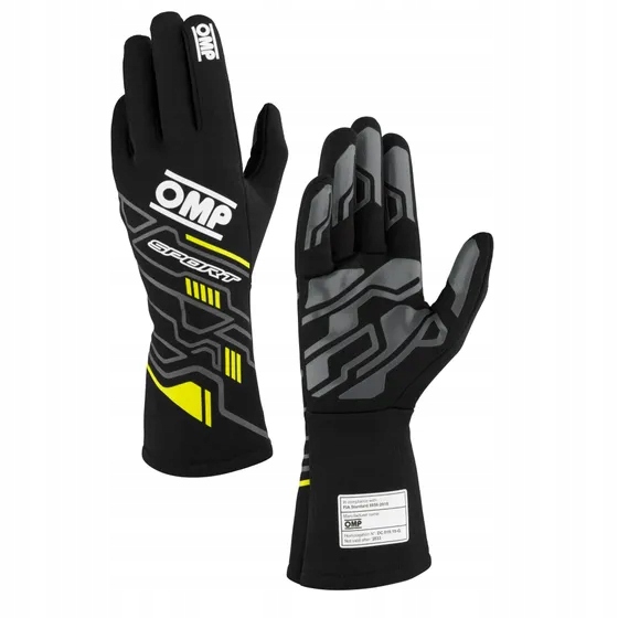 Rukavice Omp Sport 2025 Fia 8856-2018 čierno-žlté veľ M 10