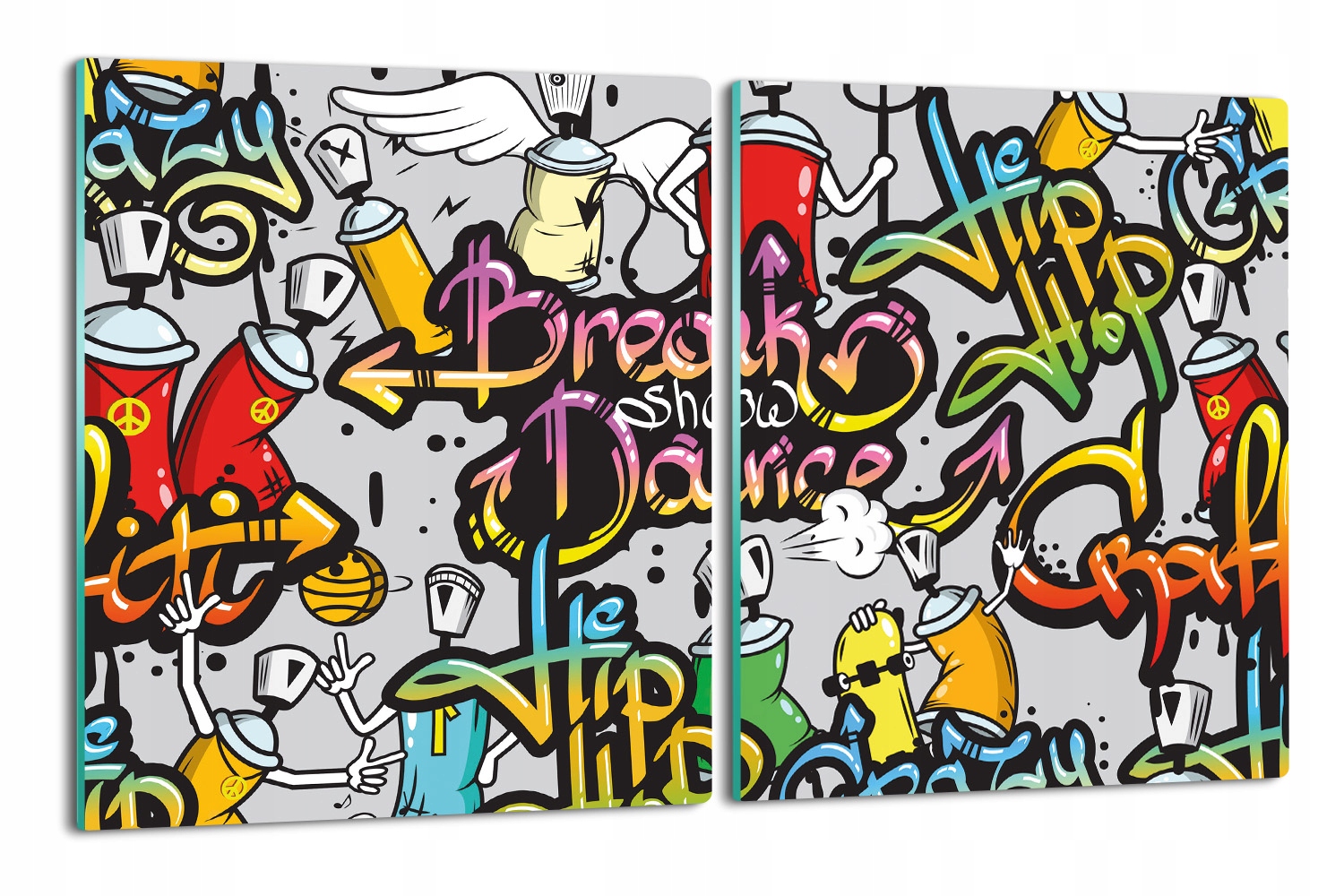 kryt na indukci 2x 40x52 tisk Graffiti stěna