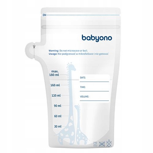 BabyOno Woreczki do przechowywania pokarmu 180ml