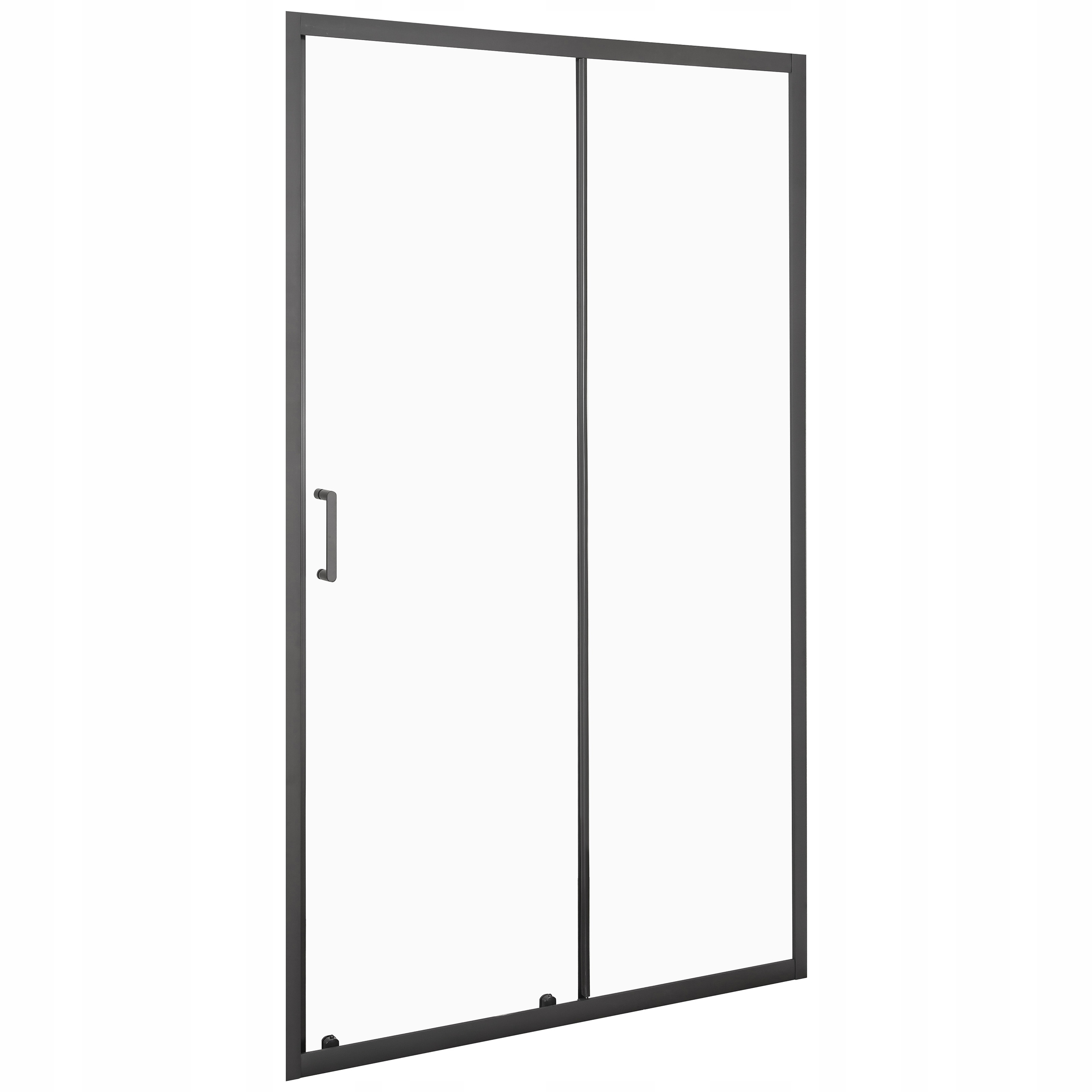 Drzwi Prysznicowe Wnękowe Przesuwne 110 CM Black Kabina Walk-in Szyba 5MM