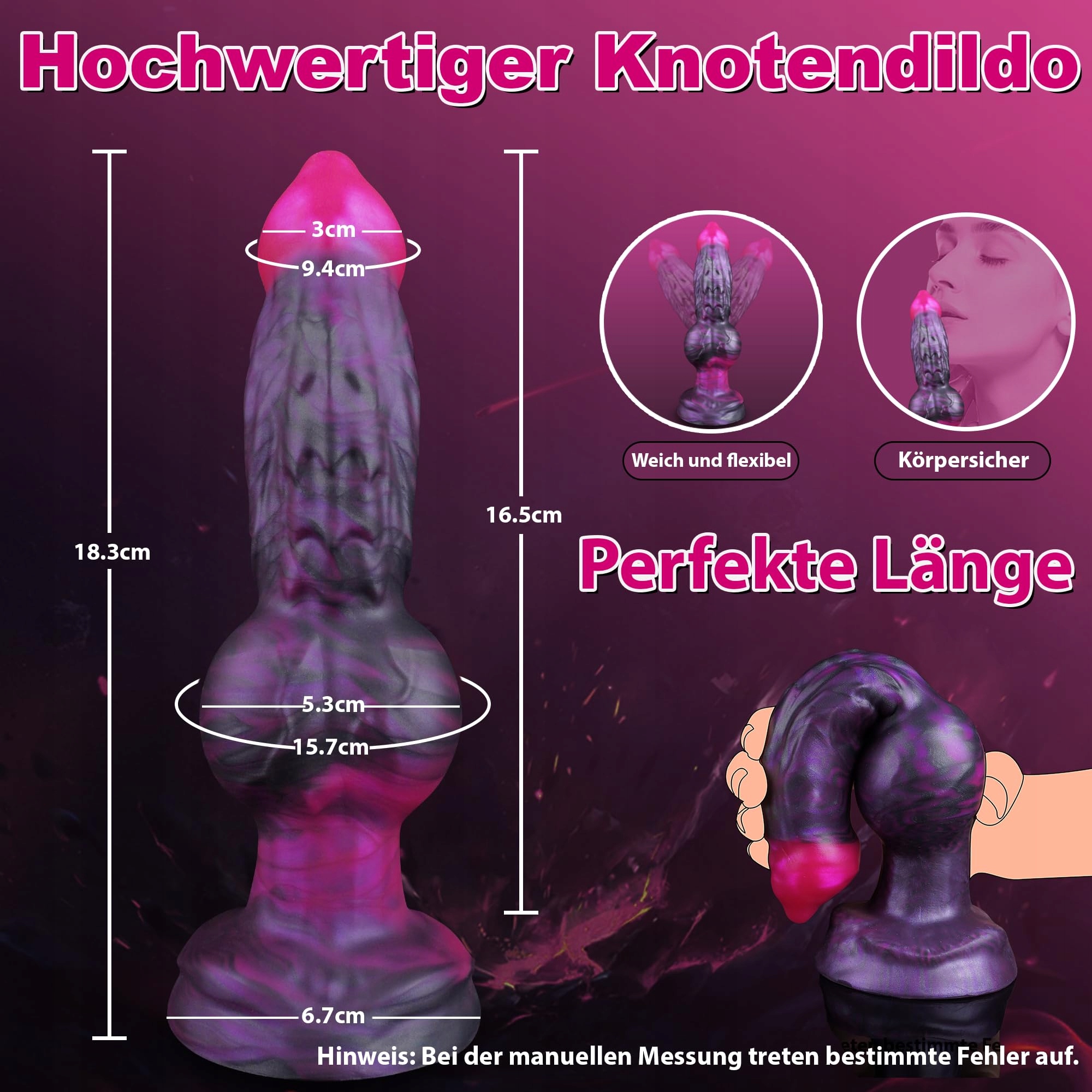 KNOT MONSTER Silikonowy Dildo Zwierzęcy z Przyssawką dla Początkujących — miniatura 3