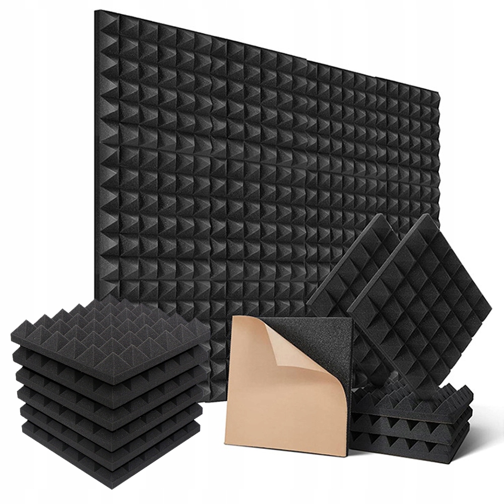 Pěnová Podložka Pyramidový Panel 30x30x5 cm, kužel, zvuková izolace, studio