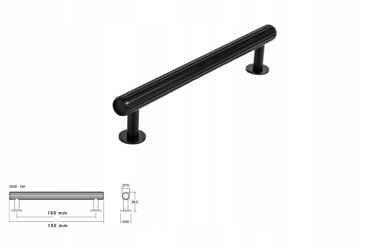Nábytková úchytka Viefe 0528 Rille 160 mm černá