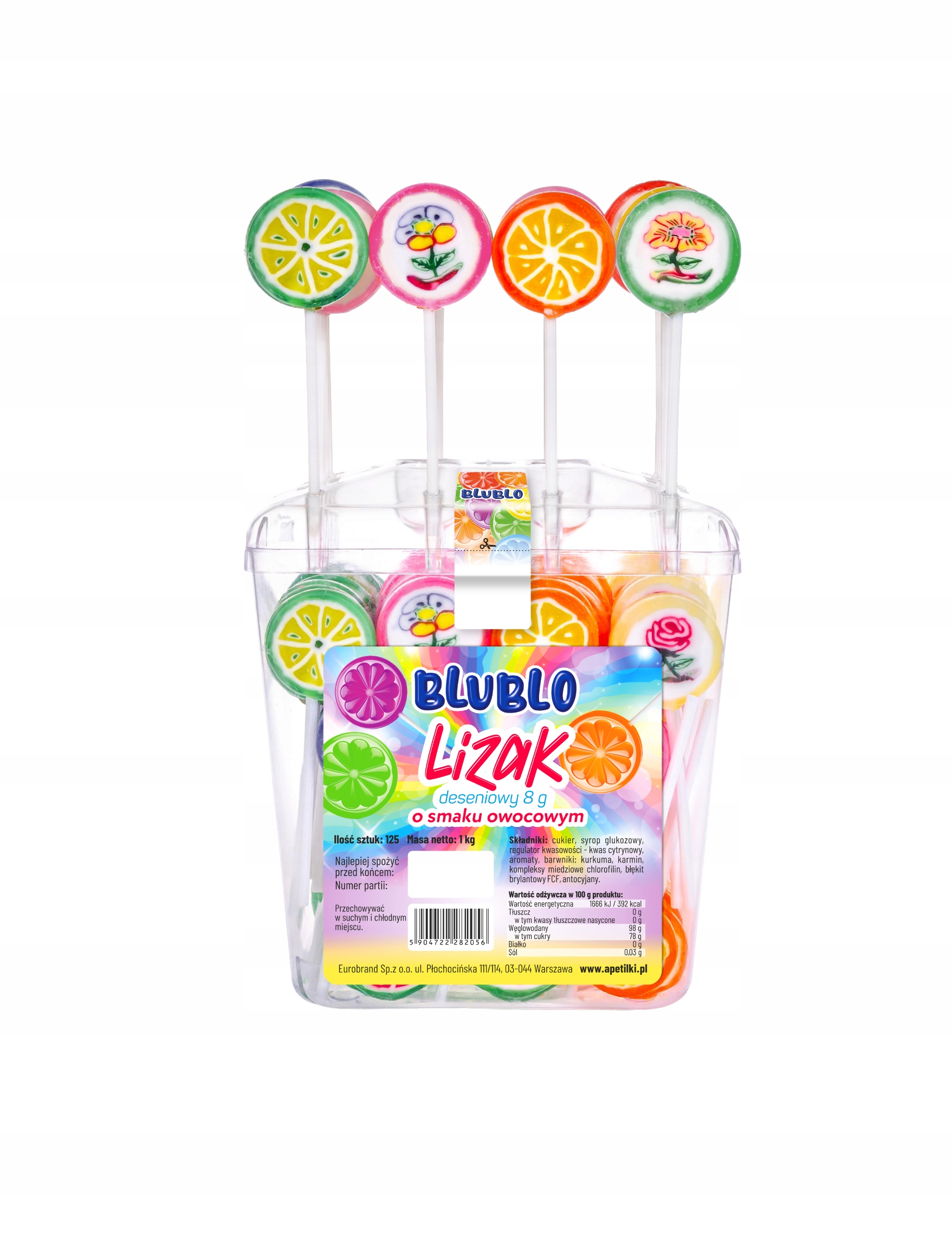 Bublo lízátko lízátko s ovocným samkem 125 x 8 g