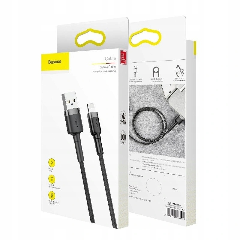 BASEUS KABEL USB LIGHTNING DO IPHONE 5 6 7 8 X 2M Długość przewodu 2 m