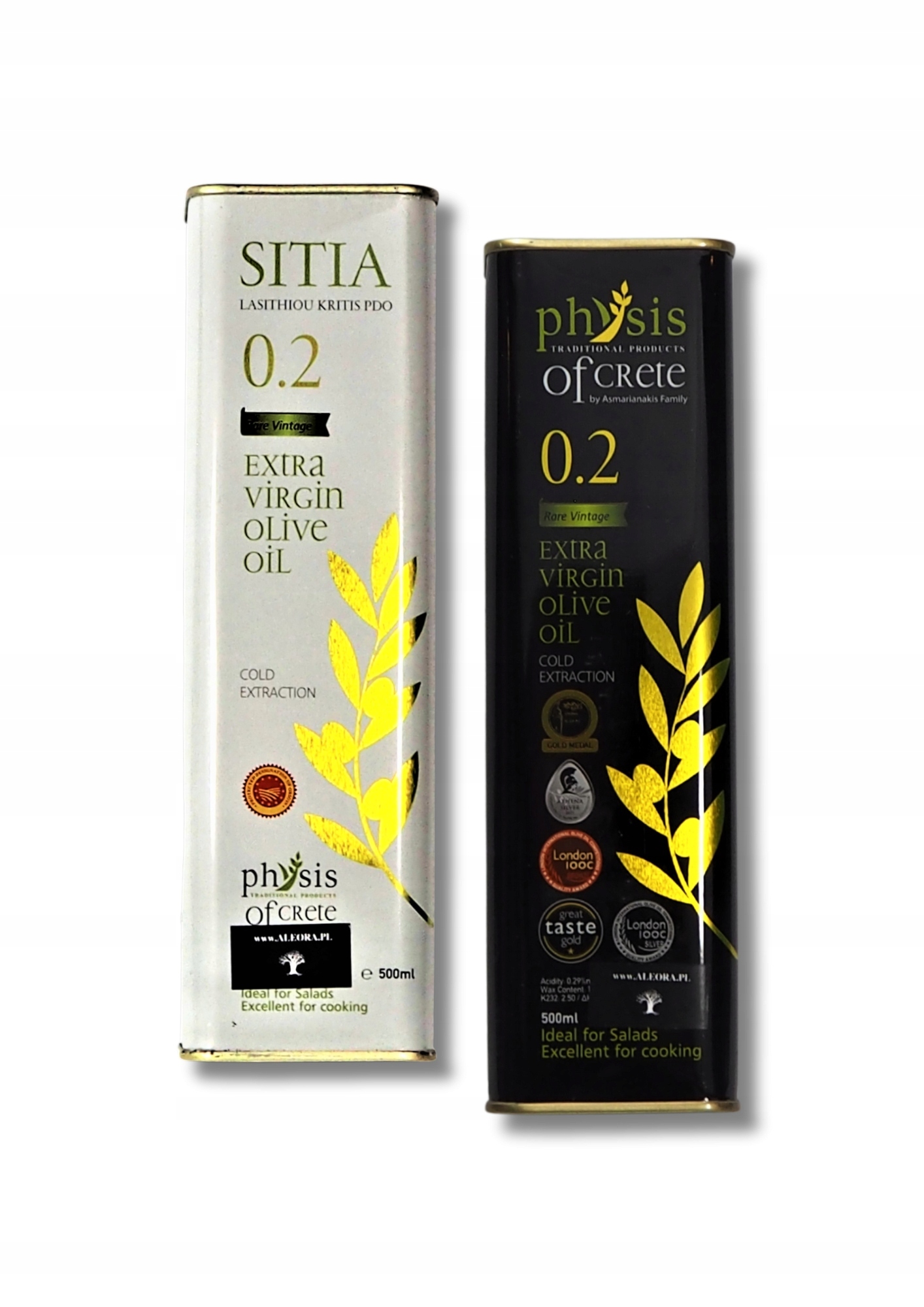 Grecka oliwa z oliwek 0,2% Extra Virgin filtrowana zestaw 2 x 500ml