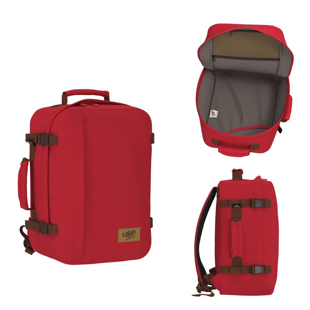 Lehký batoh 36 l CabinZero CZ17 London Red, příruční na notebook