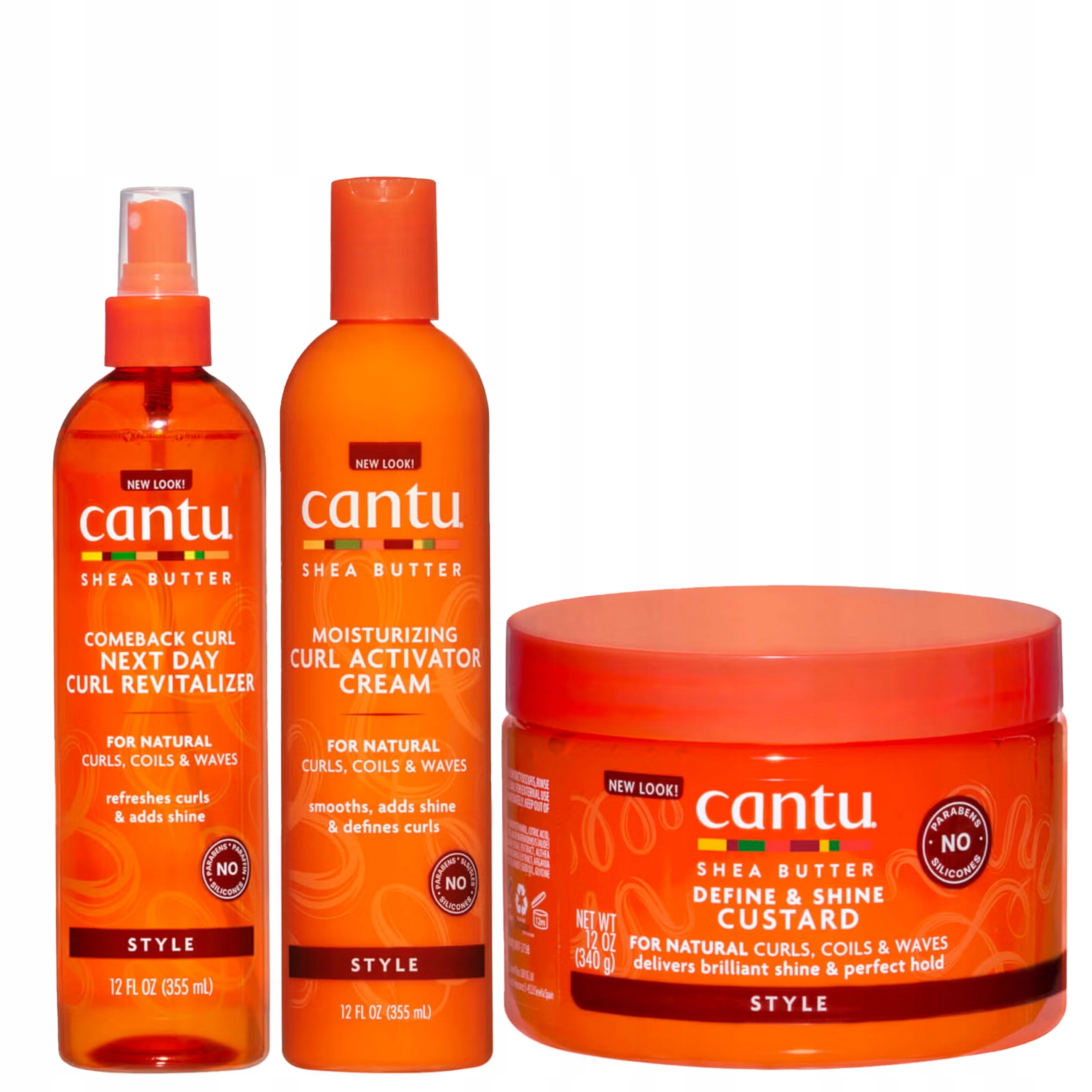 Zestaw Cantu Curl Aktywator Cream Next Day Revitalizer Define Shine Custard
