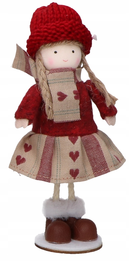 

Świąteczna laleczka stojąca dziewczynka figurka