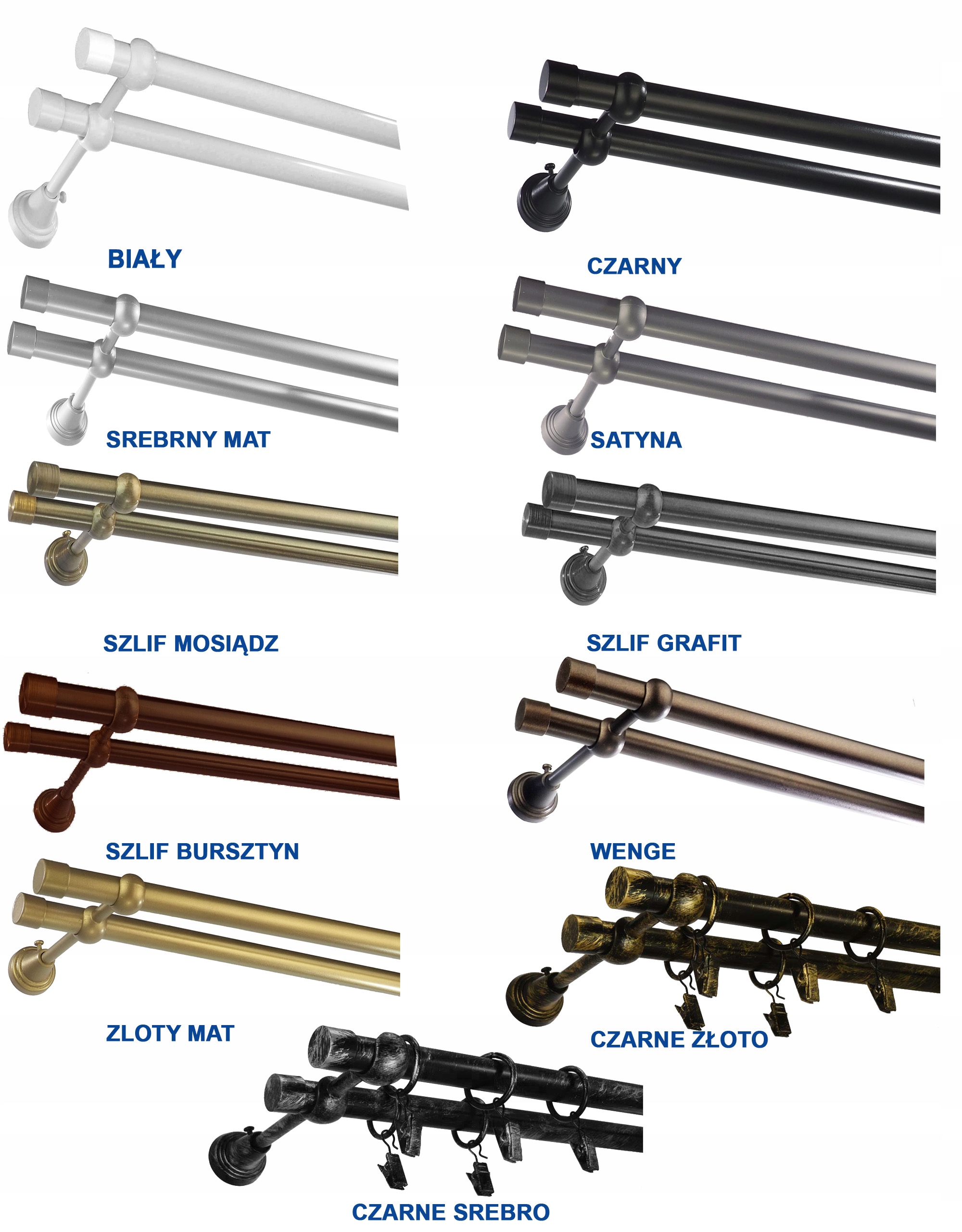 KARNISZ METAL PODWÓJNY 19 / 280 cm BEZ KÓŁEK Marka FajnyDom