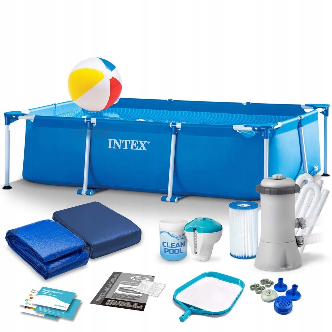 Basen Ogrodowy Stelażowy Prostokątny 260x160x65cm Zestaw 15w1