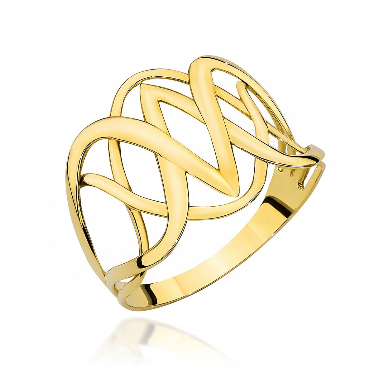 Prstýnek 585, zaplétaný, 2.26 g, žluté zlato, velikost 15