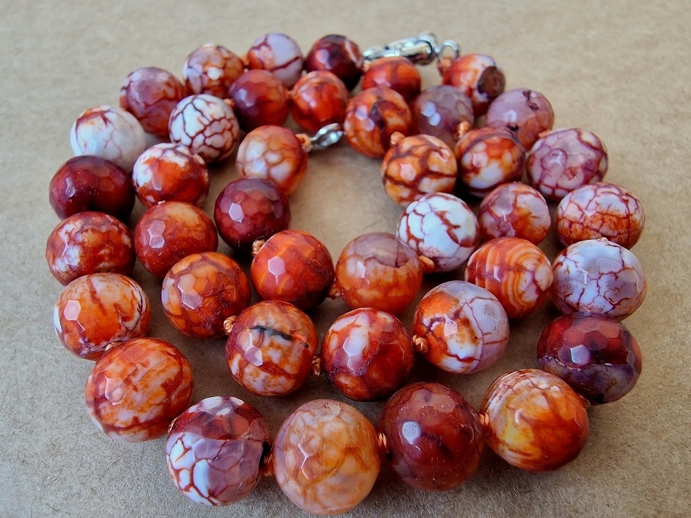 Brazílie Karneolový Achát Náhrdelník Etno Art