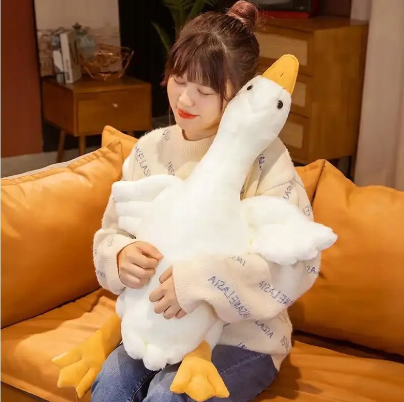 PLUSZOWA GĘŚ PIPA MASKOTKA PODUSZKA ZABAWKA 130 CM Marka bez marki