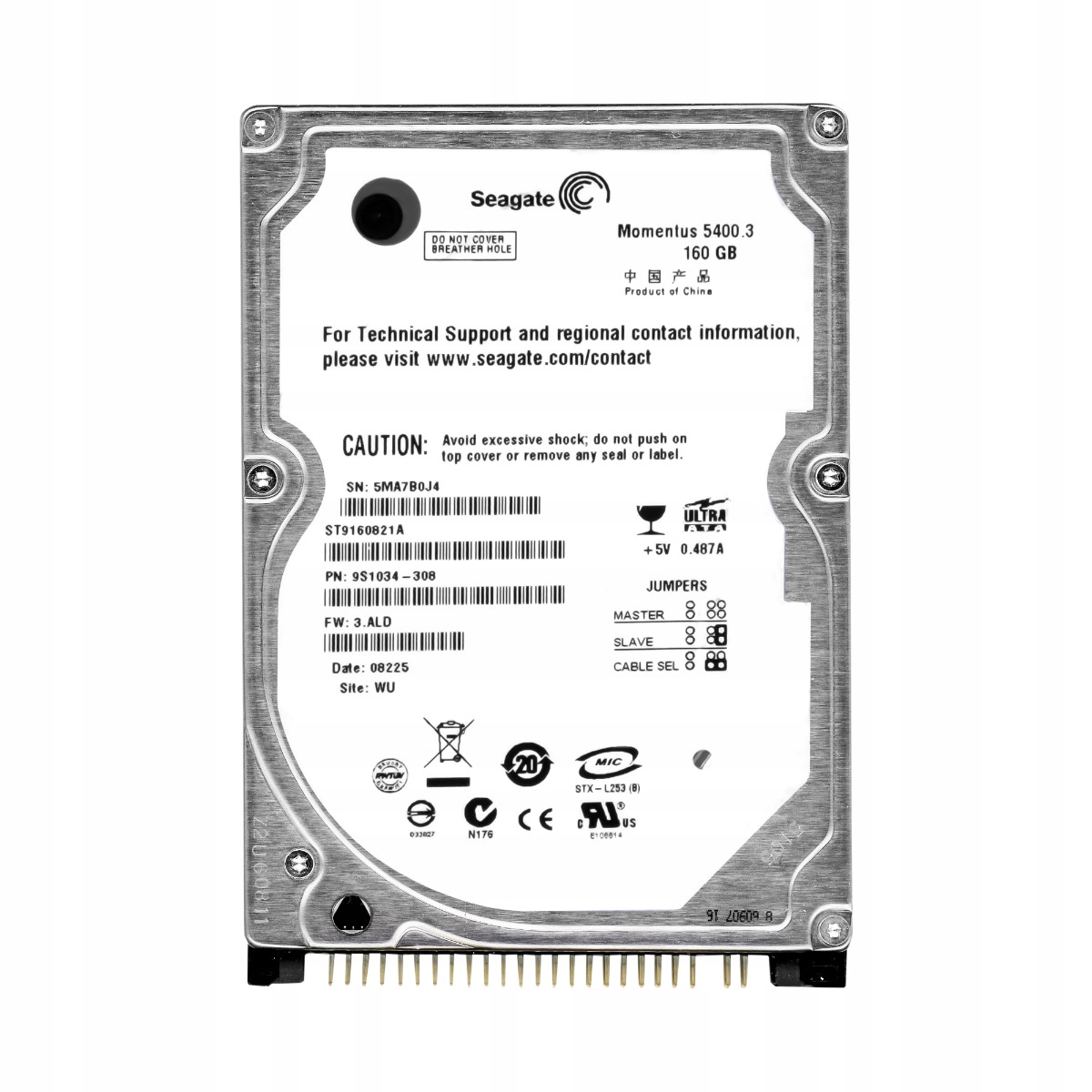 Seagate Moments 160GB 5.4K 8MB Ata Ide 2.5'' ST9160821A