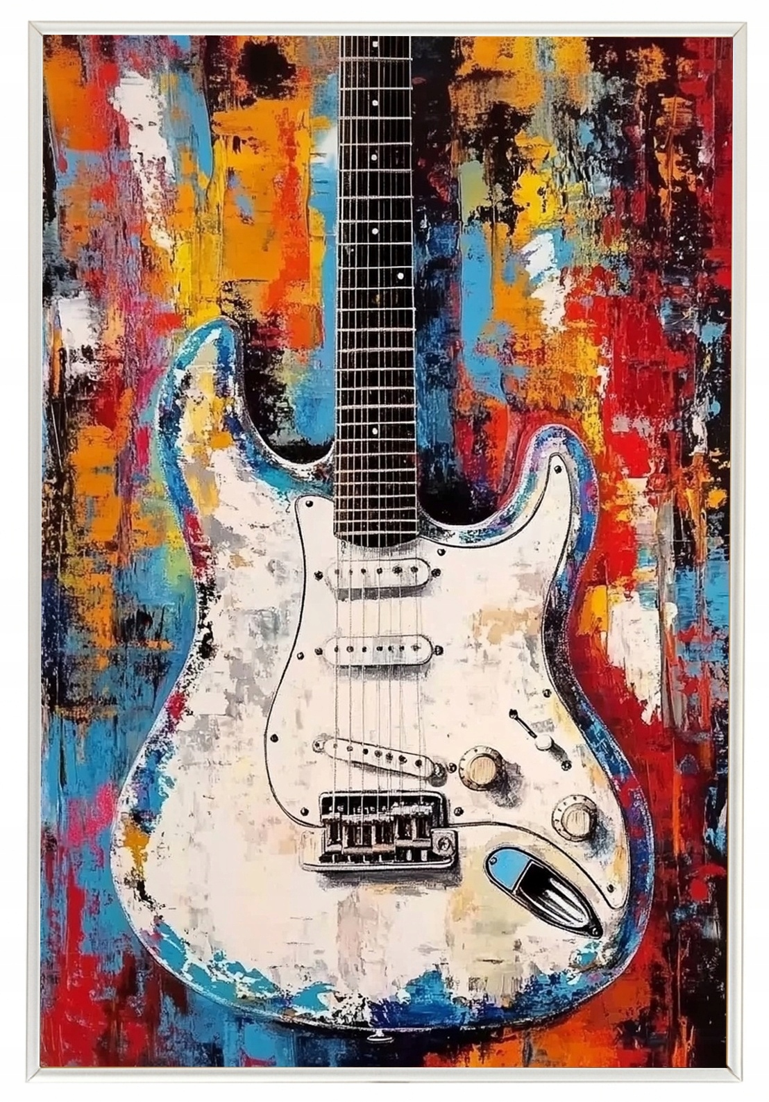 Plakát Rámeček Aluminium Abstrakce Hudba Elektrická Kytara Rock 40x60