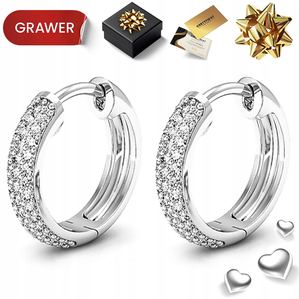 Stříbrné Náušnice S Krystaly 925 Anglická Kolečka Jako Dárek Pro