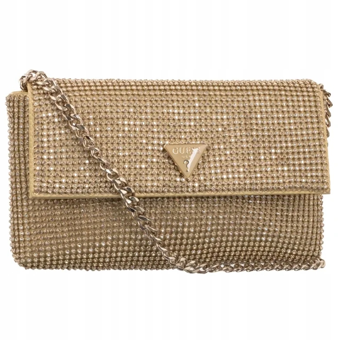 Dámská kabelka Guess Zalina Flap Clutch HWRP93 50700 Gold Zlatá