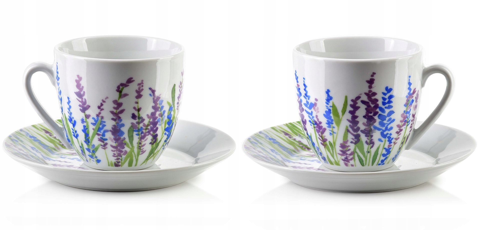 Porcelánové šálky s podšálky, sada šálků na na čaj kávu, 6 Ks.