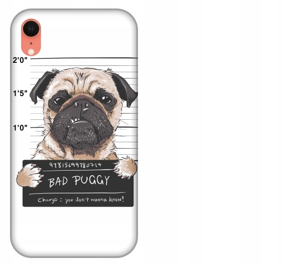

Etui pokrowiec iPhone Xr Bad puggy Badass pug
