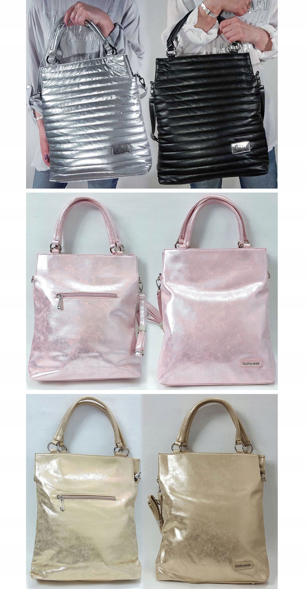 TOREBKA LEWANDOWSKA TORBA CARINE PASTELE I KOLORY Szerokość produktu 38 cm