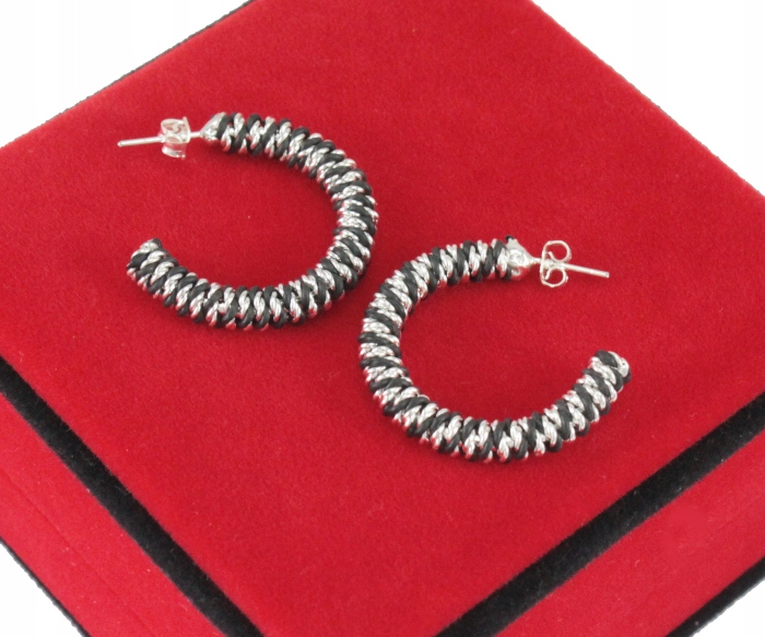 

Kolczyki Srebrne Półkola Zaplatane 3 CM