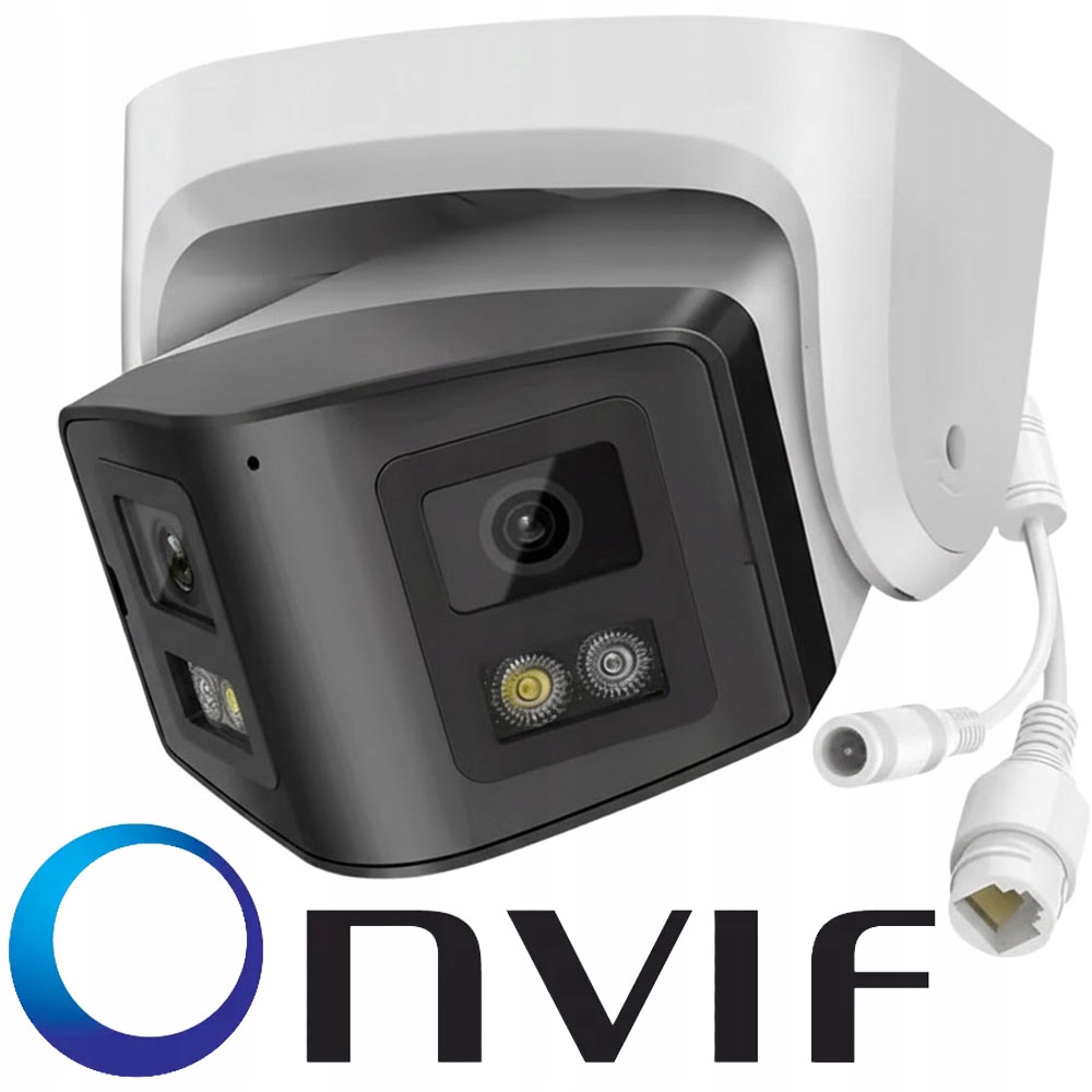 Podwójna kamera zewnętrzna panoramiczna 4Mpx IP67 PoE Onvif