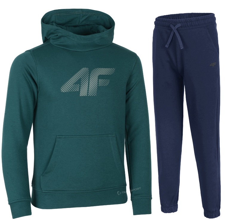 4F Chłopięcy Dres Komplet Bluza Kangurka Spodnie rozm 134