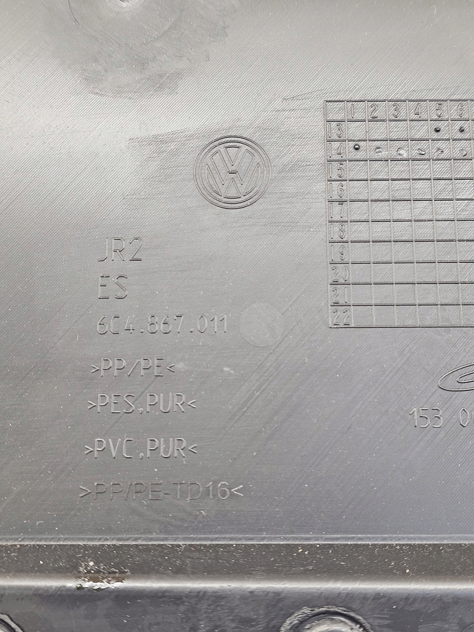 W POLO V 6R 6C upholstery door left front EU 6C4867011B