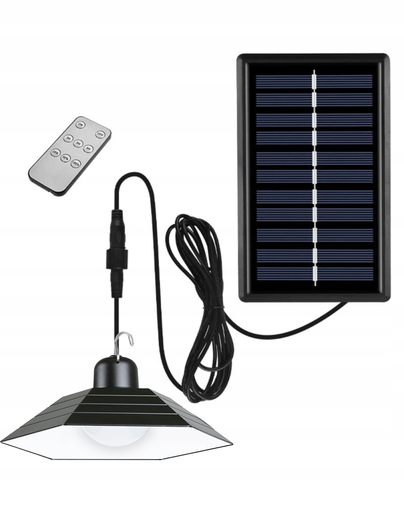 ŻYRANDOL WISZĄCA LAMPA SOLARNA LED OGRODOWA PILOT Zasilanie solarne