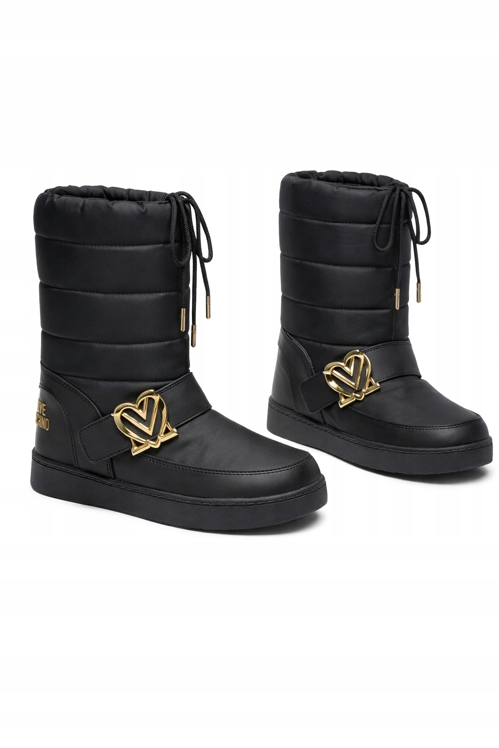 Love Moschino Černé Sněhule Se Zlatou Sponou A Zateplením 42 I1F