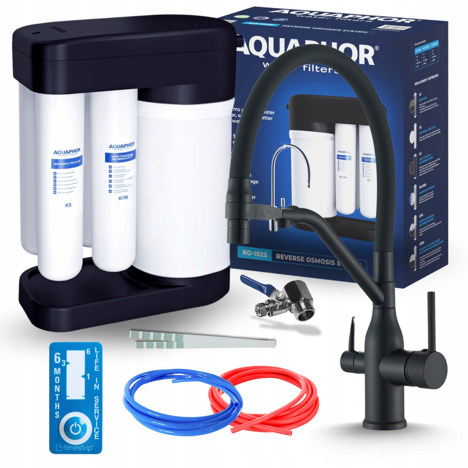 Kuchynská Batéria Čierna A Filter Reverznej Osmózy Aquaphor Morion Pod Umývadlo