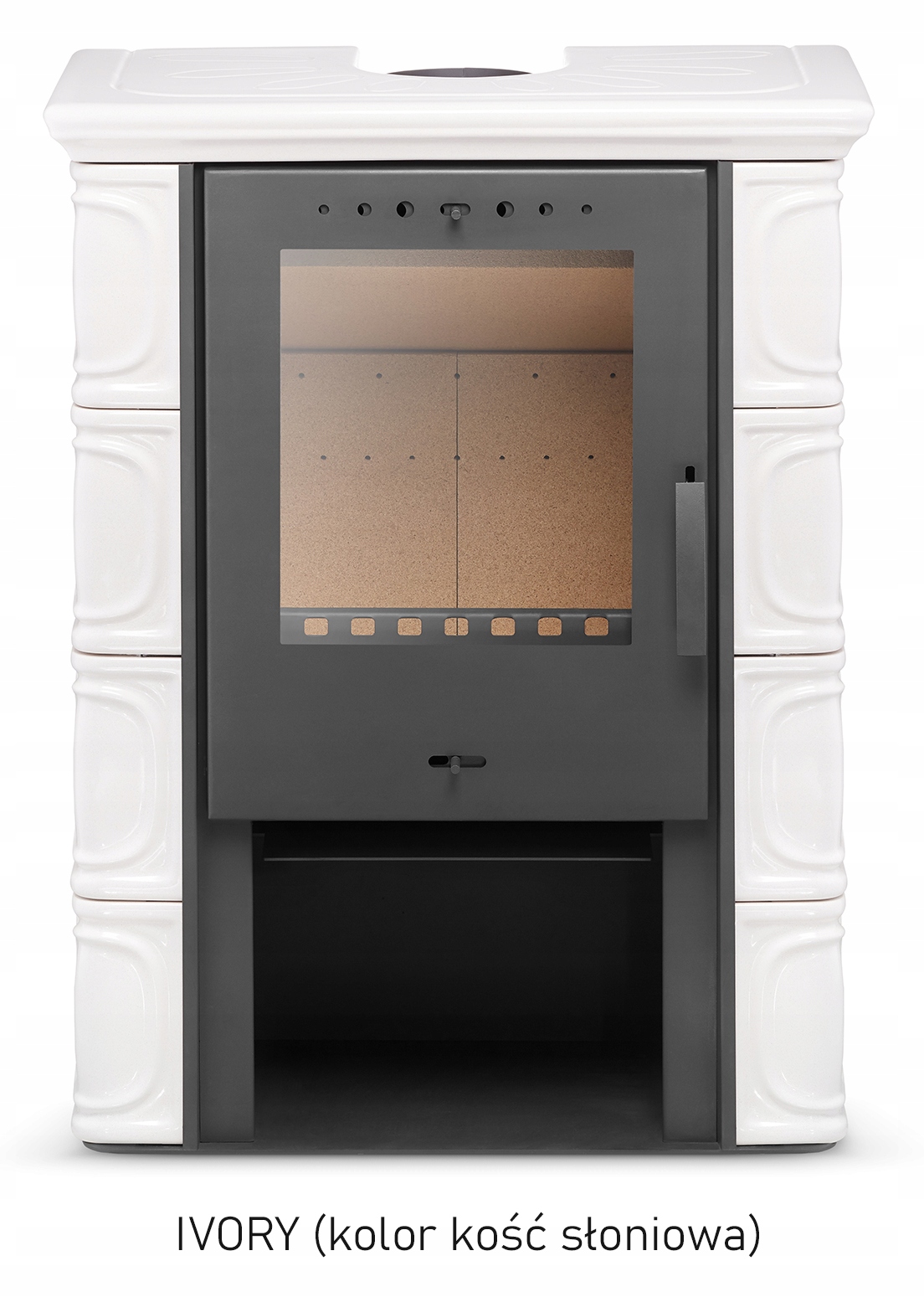 Kominek kaflowy piec wkład kominkowy wolnostojący koza ELDUR cappuccino Moc (kW) 6-10